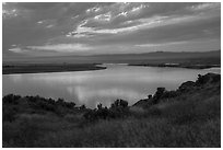 Columbia River, sunset, Hanford Reach National Monument. Washington ( black and white)