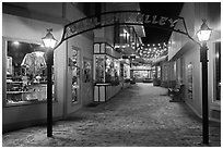 Gaslight Alley by night. Jackson, Wyoming, USA (black and white)