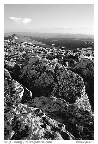 Rocks in late afternoon, Beartooth Range, Shoshone National Forest. Wyoming, USA (black and white)