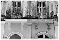 Detail of facade, Ponce. Puerto Rico ( black and white)