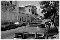 Old car in a street, Ponce. Puerto Rico ( black and white)