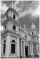 Cathedral Nuestra Senora de Guadalupe, Plaza las Delicias, Ponce. Puerto Rico (black and white)