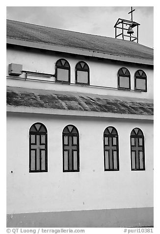 Side of a church, La Parguera. Puerto Rico (black and white)