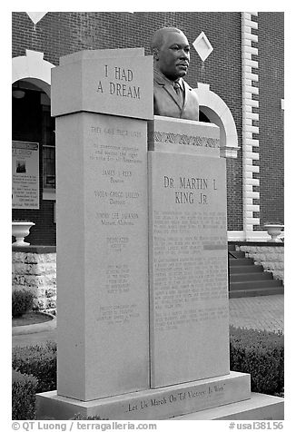 Memorial to Martin Luther King at the start of the Selma-Montgomery march. Selma, Alabama, USA