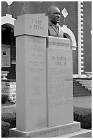 Memorial to Martin Luther King at the start of the Selma-Montgomery march. Selma, Alabama, USA (black and white)
