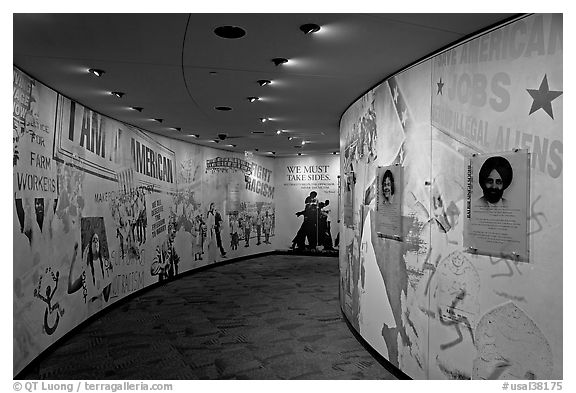 Inside the Civil Rights Memorial. Montgomery, Alabama, USA (black and white)