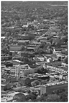 City main street seen from above. Hot Springs, Arkansas, USA ( black and white)