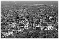 City in fall from above. Hot Springs, Arkansas, USA (black and white)