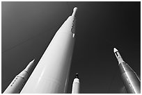 Space rockets, NASA. Cape Canaveral, Florida, USA (black and white)