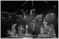 Colorful cast of characters, Circus show, Walt Disney World. Orlando, Florida, USA ( black and white)