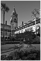 Ponce de Leon Hall, Flagler College. St Augustine, Florida, USA (black and white)