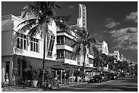 Art Deco District, Miami Beach. Florida, USA ( black and white)