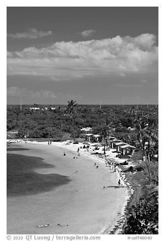 Bahia Honday Key seen above. The Keys, Florida, USA (black and white)