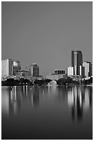 Night skyline. Orlando, Florida, USA (black and white)