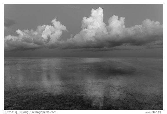 Clouds and Atlantic Ocean at dusk, Little Duck Key. The Keys, Florida, USA