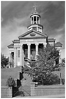 Old courthouse museum in fall. Vicksburg, Mississippi, USA ( black and white)