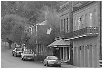 Natchez under-the-hill street. Natchez, Mississippi, USA ( black and white)