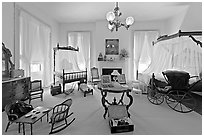 Children's room inside Rosalie. Natchez, Mississippi, USA ( black and white)