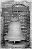 Bell from the USS Mississippi in Rosalie garden. Natchez, Mississippi, USA ( black and white)