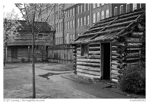 Fort Nashborough. Nashville, Tennessee, USA (black and white)