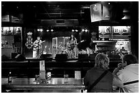Live musical performance in Beale Street bar. Memphis, Tennessee, USA (black and white)