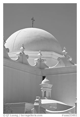 Whitewashed dome, San Xavier del Bac Mission. Tucson, Arizona, USA