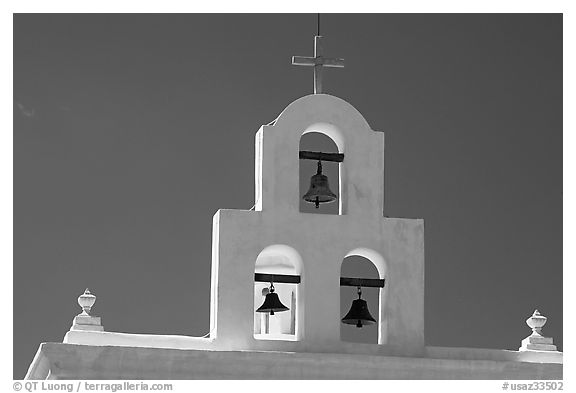 Bell tower, San Xavier del Bac Mission. Tucson, Arizona, USA