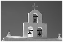 Bell tower, San Xavier del Bac Mission. Tucson, Arizona, USA ( black and white)