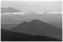 Distant volcanic hill. Chiricahua National Monument, Arizona, USA (black and white)