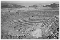 Open pit mine, Morenci. Arizona, USA ( black and white)