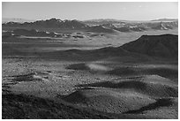 Vekol Mountains seen from Table Top Mountain. Sonoran Desert National Monument, Arizona, USA ( black and white)