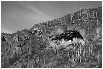 Lower cliff dwelling, Tonto National Monument. Tonto Naftional Monument, Arizona, USA ( black and white)