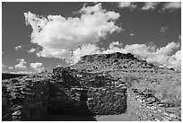 Citadel Pueblo and Citadel Sink. Wupatki National Monument, Arizona, USA ( black and white)