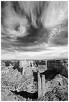 Spider Rock and skies. Canyon de Chelly  National Monument, Arizona, USA ( black and white)