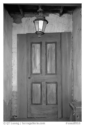 Door, Old Tucson Studios. Tucson, Arizona, USA (black and white)