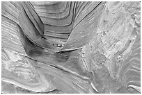 The Wave, side formation. Coyote Buttes, Vermilion cliffs National Monument, Arizona, USA ( black and white)