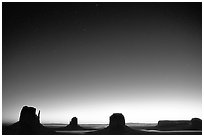 Buttes at dawn. Monument Valley Tribal Park, Navajo Nation, Arizona and Utah, USA ( black and white)