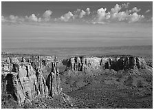 Mesas, Monument Canyon view. USA ( black and white)