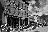 Historic New Sheridan hotel. Telluride, Colorado, USA ( black and white)
