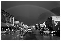Main street with rainbow. Telluride, Colorado, USA (black and white)