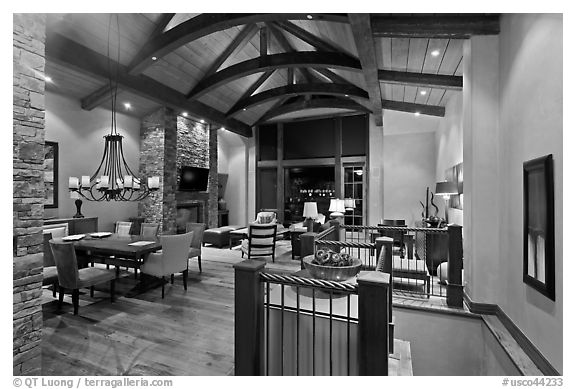 Suite lobby, Peaks resort. Telluride, Colorado, USA (black and white)
