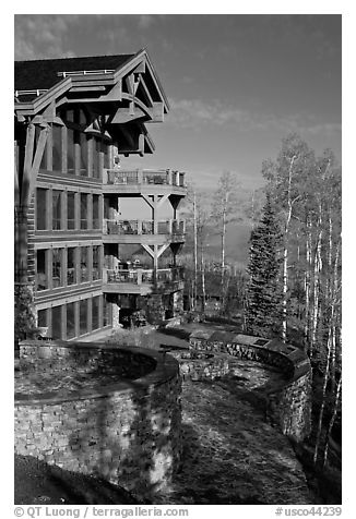 Peaks resort, Mountain Village. Telluride, Colorado, USA (black and white)