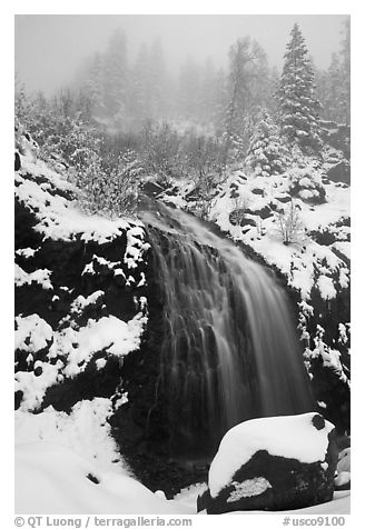 Waterfall near the Continental Divide. Colorado, USA (black and white)