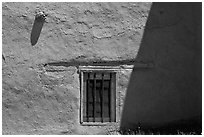 Wall and window detail, San Jose de Gracia Church. New Mexico, USA (black and white)