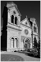 Cathedral Basilica of St Francis de Assisi. Santa Fe, New Mexico, USA ( black and white)