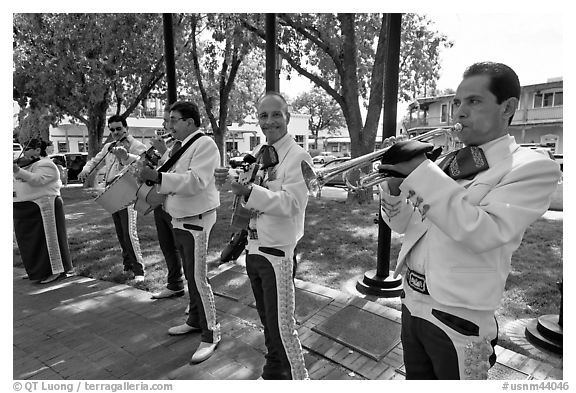 Mariachi musicians. Albuquerque, New Mexico, USA (black and white)