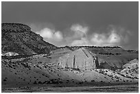 Red cliffs and dark sky. New Mexico, USA ( black and white)