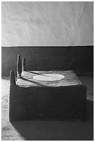 Furniture detail, Great Kiva. Aztek Ruins National Monument, New Mexico, USA ( black and white)