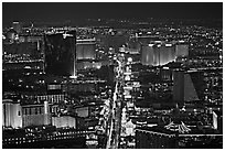 The Strip at night seen from above. Las Vegas, Nevada, USA ( black and white)