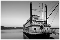 Tahoe Queen paddle boat at dawn, South Lake Tahoe, Nevada. USA ( black and white)